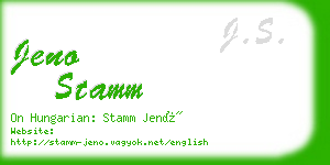 jeno stamm business card